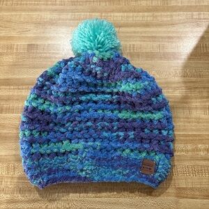 Vibrant Handmade Slouchy Beanie with Pom-Pom